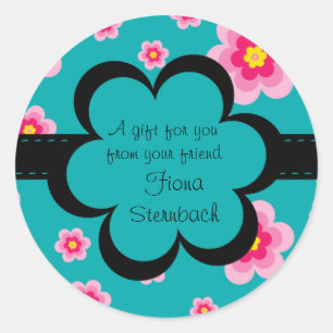 Autocollant floral piqué de cadeau