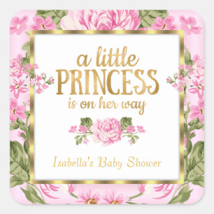 Autocollant floral rose or princesse pour Baby Sho