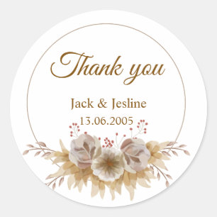 Autocollant floral vintage moderne pour mariage