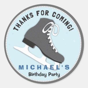 Autocollant frais de Merci d'anniversaire de patin