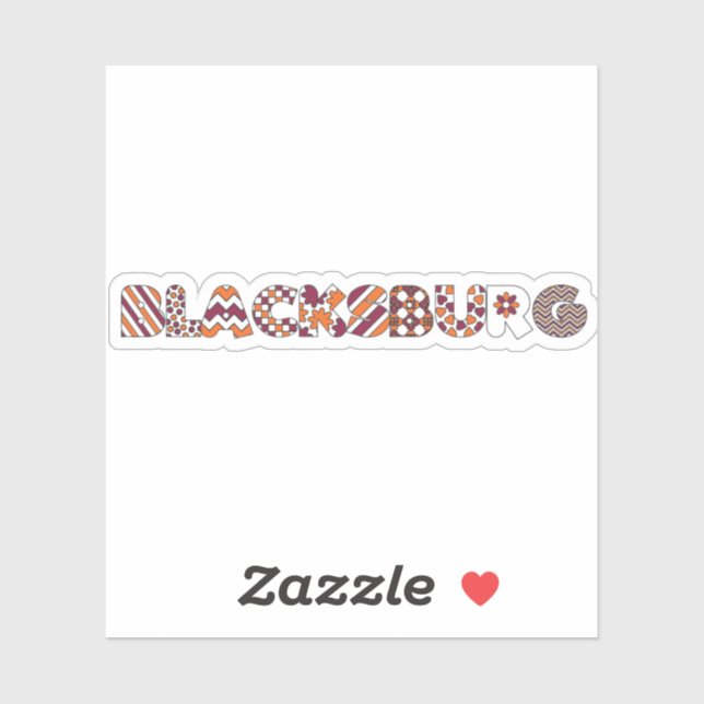 Autocollant Funky Blacksburg Va (Feuille)