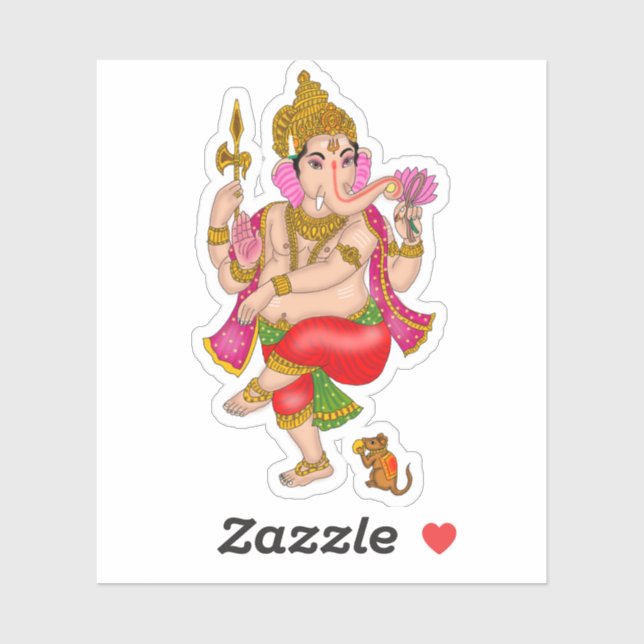 Autocollant Ganesha dansant  (Feuille)