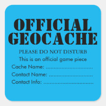 Autocollant Geocache officiel personnalisé 