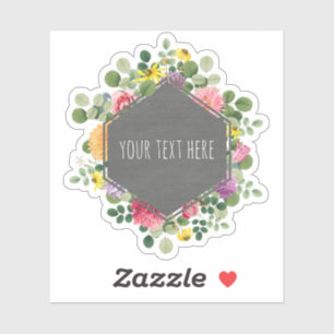 Autocollant géométrique floral d'étiquette de B