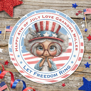Autocollant Grand-mère patriotique 4 juillet