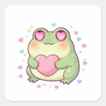 Autocollant Grenouille Amour Cute Grenouille Roman