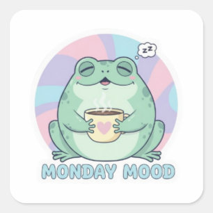Autocollant Grenouille Café Grenouille Mignonne Bu