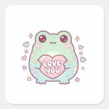 Autocollant Grenouille d'amour Grenouille mignonne