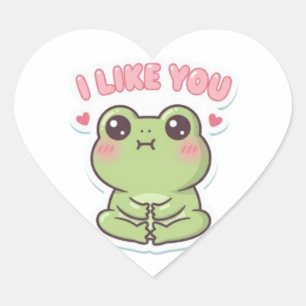 Autocollant Grenouille Je T'aime Mignon Grenouille