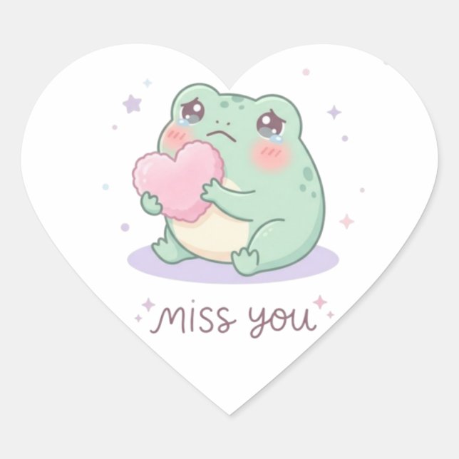 Autocollant Grenouille Miss You Mignonne Grenouill (Devant)