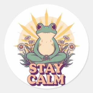 Autocollant Grenouille Reste Calme