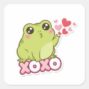 Autocollant Grenouille XOXO Grenouille Mignonne En