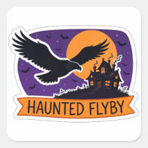 Autocollant Halloween Aigle survol hanté
