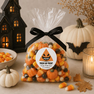 Autocollant Halloween – Visage de Citrouille Trian