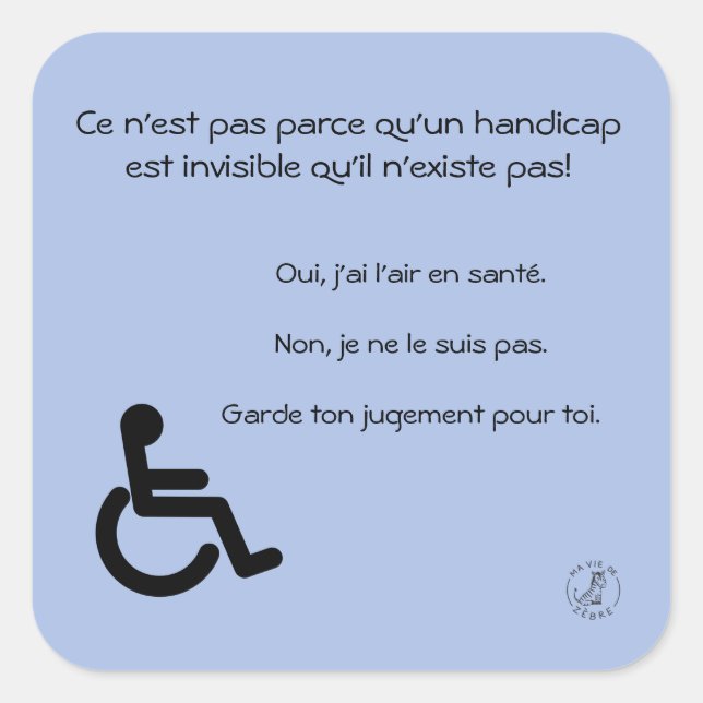 Autocollant handicap invisible (Devant)