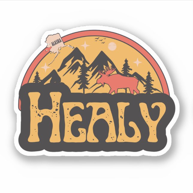Autocollant Healy, Alaska (Devant)