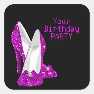 Autocollant Heart Chaussures à talons hauts rose v