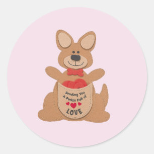 Autocollant Heureuse Sainte-Valentin Kangaroo