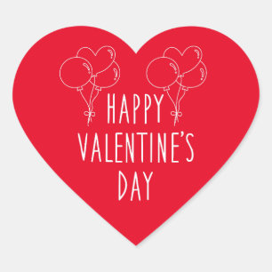 Autocollant Heureuse Sainte-Valentin Red Heart