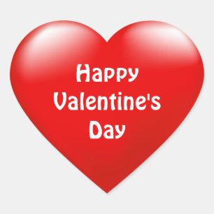 Autocollant Heureuse Sainte-Valentin Red Heart Lov