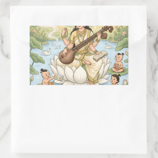 Autocollant hindou de la déesse Saraswati