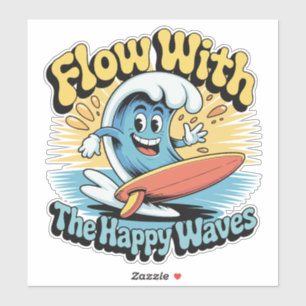 Autocollant Imperméable Flow With The Happy Waves