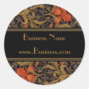 Autocollant impression vintage William Morris noir