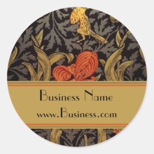 Autocollant impression vintage William Morris noir