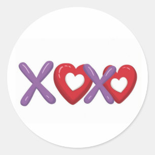 Autocollant imprimé XOXO, Saint-Valentin