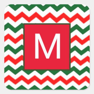 autocollant initial personnalisé vert et rouge