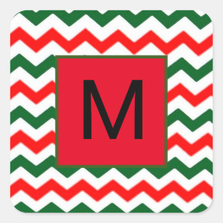 autocollant initial personnalisé vert et rouge