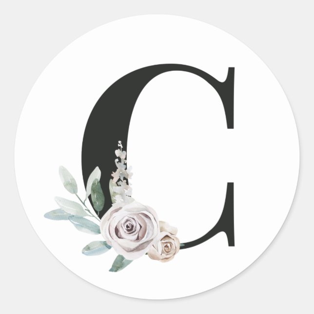 Autocollant initiale vacances d'hiver lettre C (Devant)