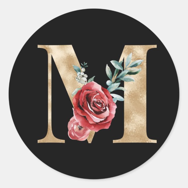 Autocollant initiales vacances d'hiver lettre M (Devant)