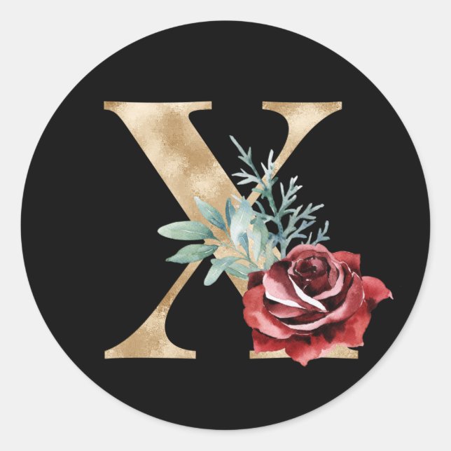 Autocollant initiales vacances d'hiver lettre X (Devant)