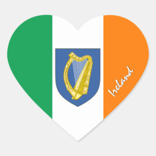 Autocollant Irlande, Cœur, Drapeau Irlandais Patri