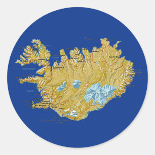 Autocollant Islande Map