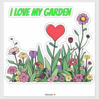Autocollant "J'aime mon jardin" | Fleurs sauvages 