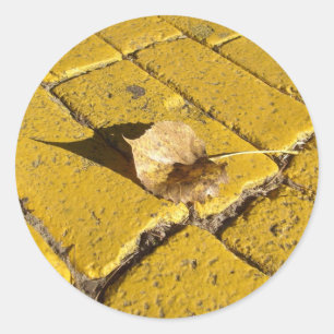 autocollant jaune de route de brique