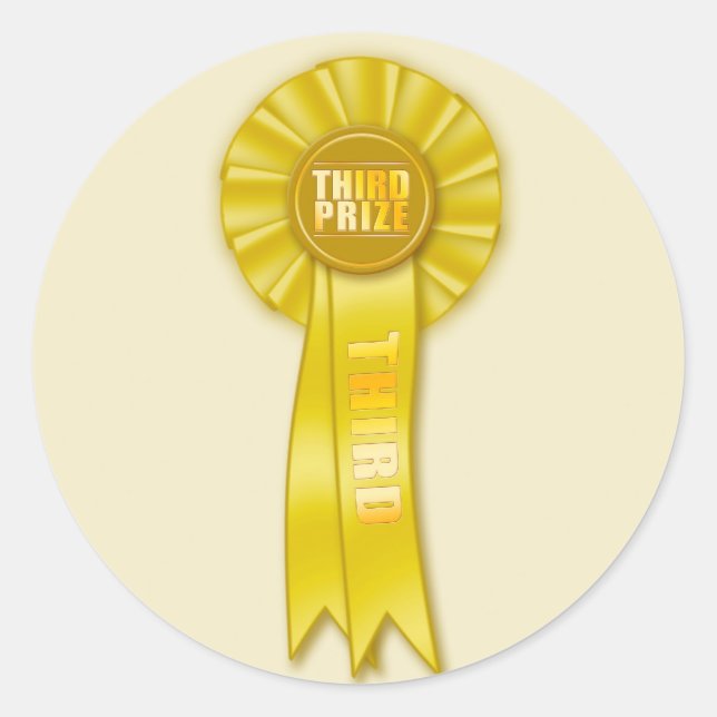 autocollant jaune rosette troisième prix (Devant)