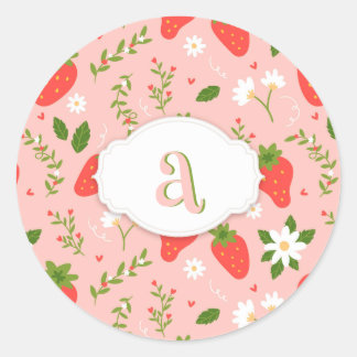 Autocollant joli motif fraise