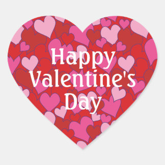 Autocollant Joyeuse Saint-Valentin motif cœur