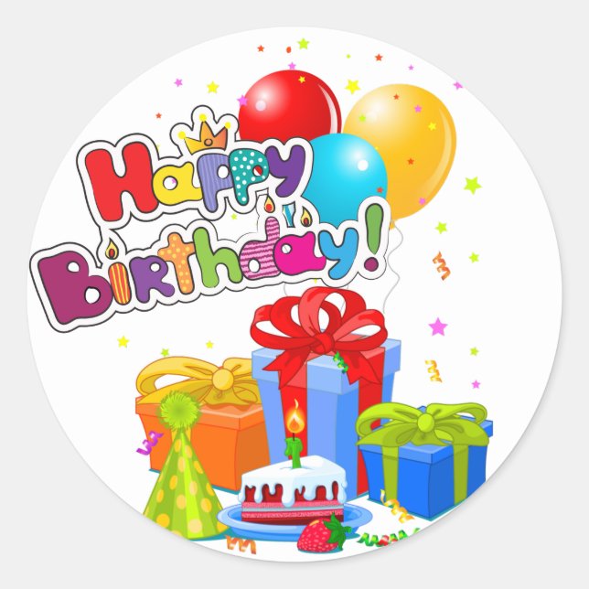 Autocollant Joyeux Anniversaire (Devant)