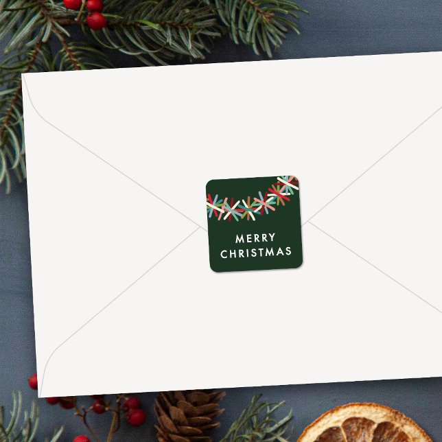 Autocollant Joyeux Noël Guirlande de Paillettes Co (Créateur téléchargé)