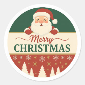 Autocollant Joyeux Noël Père Noël Mignon