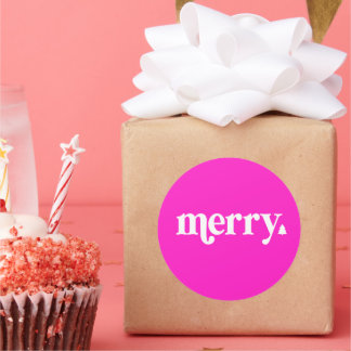 Autocollant joyeux pour cartes de Noël, étiquette