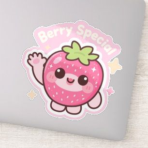 Autocollant Kawaii Fraise – Décoration pour Ordina