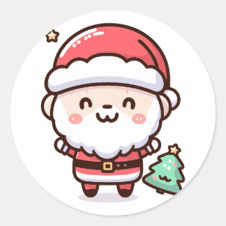 Autocollant Kawaii Père Noël