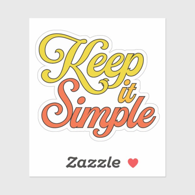 Autocollant Keep It Simple (Jaune) (Feuille)