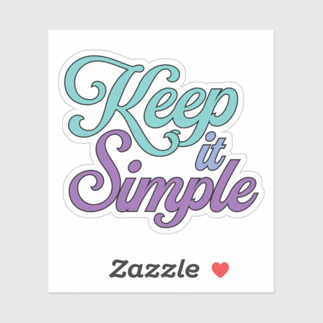 Autocollant Keep It Simple (Violet) (Feuille)