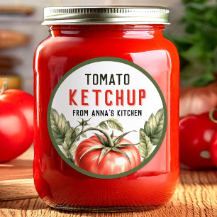 Autocollant Ketchup tomate avec tomate à l'aquarel